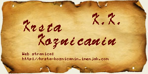 Krsta Kozničanin vizit kartica
